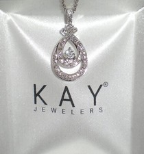 KAY Jeweler's Love's Embrace 14K WG 3/4ct Diamond Necklace 💎 $1499 💎 RARE! NEW