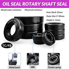TC Oil Seal Rings Metric Size Nitrile Rotary Shaft Seal Double Lipped 8-35mm NBR