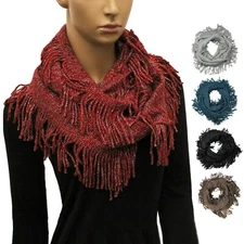 Women's Circle Infinity Scarf Shimmery Glitter Bling Fall Winter Cute