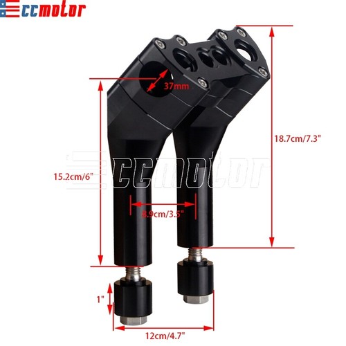 Elevador de manillar retroceso estilo club de 1-1/2" para Harley Softail Dyna Sportster 883 - Imagen 12 de 51