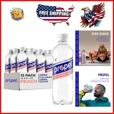  12 Pack Propel Peach Electrolytes  Vitamins Sport Water, No Sugar, 16.9 Fl Oz