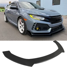 For 2016-2021 Honda Civic Glossy Black Front Bumper Lip Body Splitter Spoiler