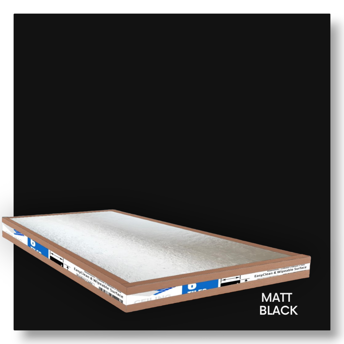 Schwarze PVC-Vinyl-Deckenfliesen 1200x600 – EasyC Produktbild-Vorschau 2
