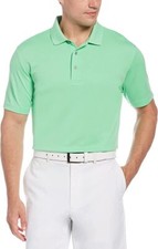 PGA TOUR Mens Airflux Solid Mesh Short Sleeve Golf Polo Shirt Bright Green M-XXL