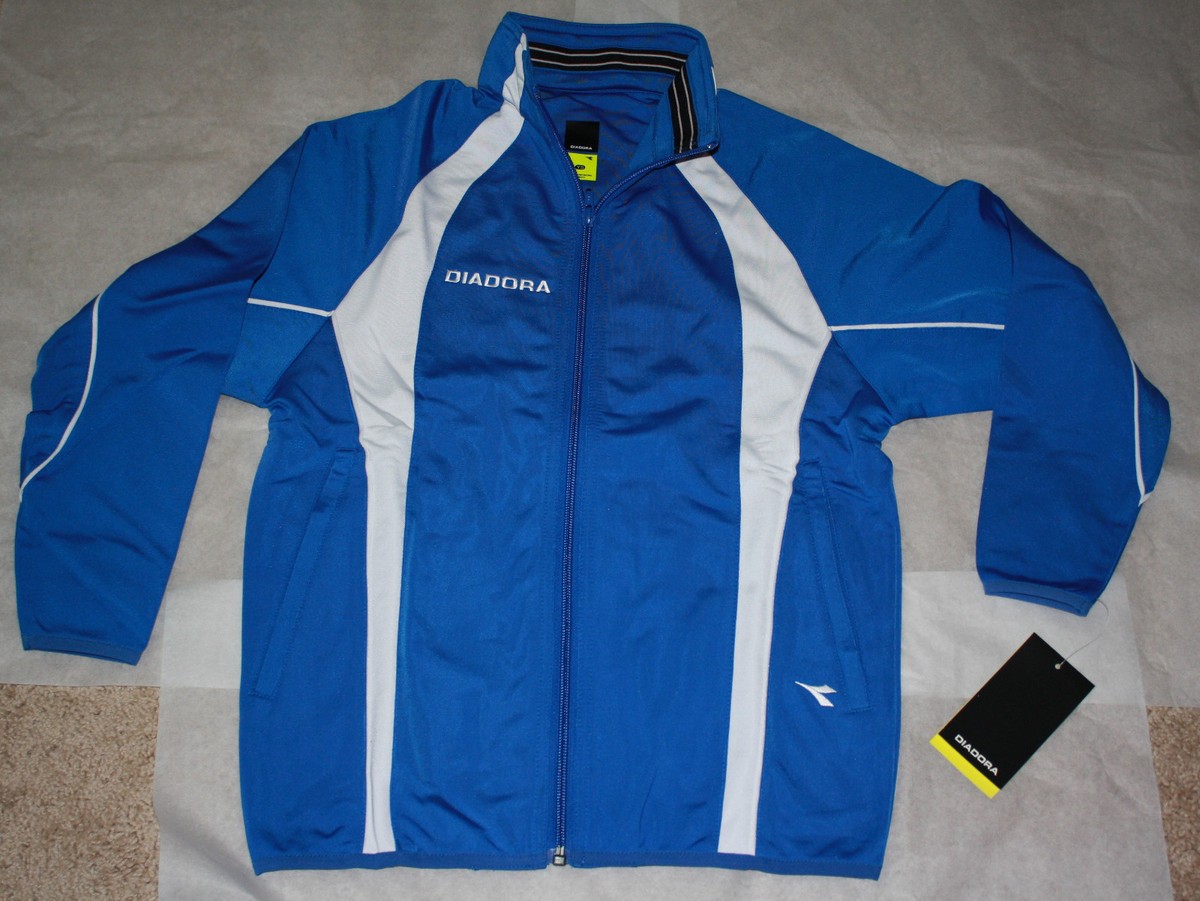 Diadora Coppa Jacket Y/S Blue Zippered Front