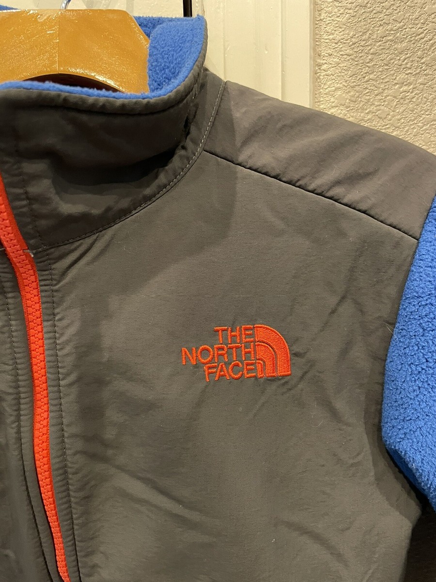 THE NORTH FACE キッズ/スキージャケ/ネイビー/オレンジ/グレー The North Face Fleece Jacket Full Zip Blue Gray Orange Boys Medium