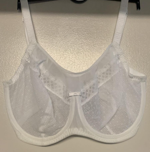 New Ex M&S Lace Non Padded Underwired Full Cup Bra 40F White - Picture 1 of 1