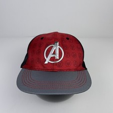 Disney Marvel Avengers Fitted Red Black Gray Hat Cap Size M/L 7-10 54cm New