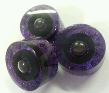 4 CTS Guitar speed volume / tone knobs. Black / Purple. JAT CUSTOM GUITAR PARTS