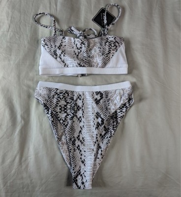 snakeskin bandeau bikini