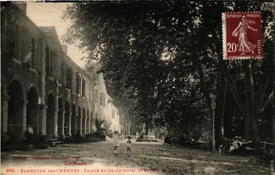 Old postcard La GERS - BARBOTAN les Themes - facade of the Grand-Hotel and entrance (359773)