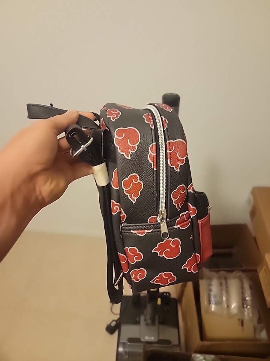 Naruto  Red Clouds Akatsuki Mini Backpack NWT Naruto Akatsuki Sasuke Red Cloud Faux Saffiano Leather Mini  main image 4