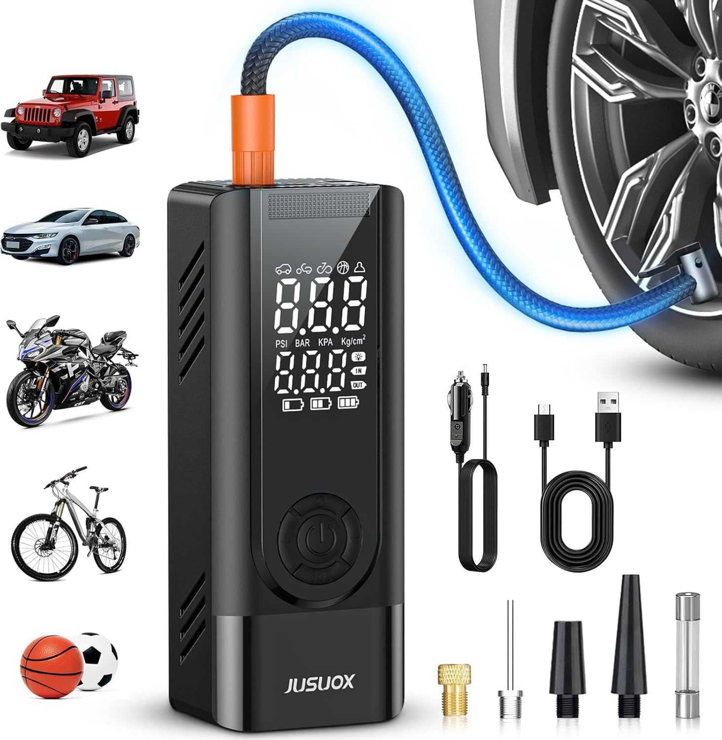 Tire Inflator Portable Air Compressor, 150PSI Cordless Air Pump for Car Tires, B
