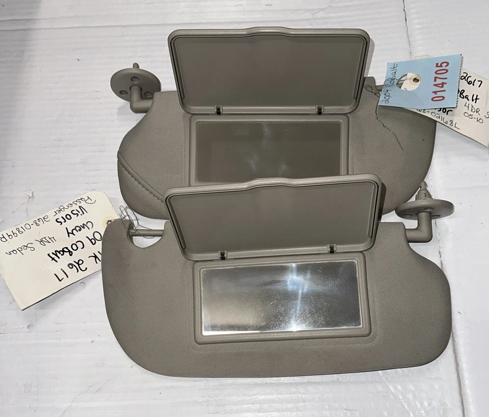 2005-2010 CHEVROLET COBALT SUN VISOR W/MIRROR LEFT RIGHT LH RH OEM GRAY 014705 Foto 2 de 3