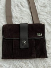 Vintage Lacoste Dark brown corduroy crossbody bag with adjustable strap