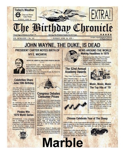 11" x 14" The BIRTHDAY CHRONICLE 1/01/1900-12/31/2016 - 3 To Choose From - Picture 6 of 7