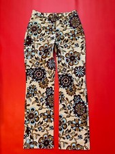 Vintage Dolce & Gabbana Madly Mod Brown Blue Tan Floral Pants Waist 27 Inch