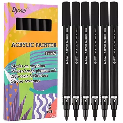 Black Paint pens for Rock Painting, Stone, Ceramic, Glass. Extra fine Point