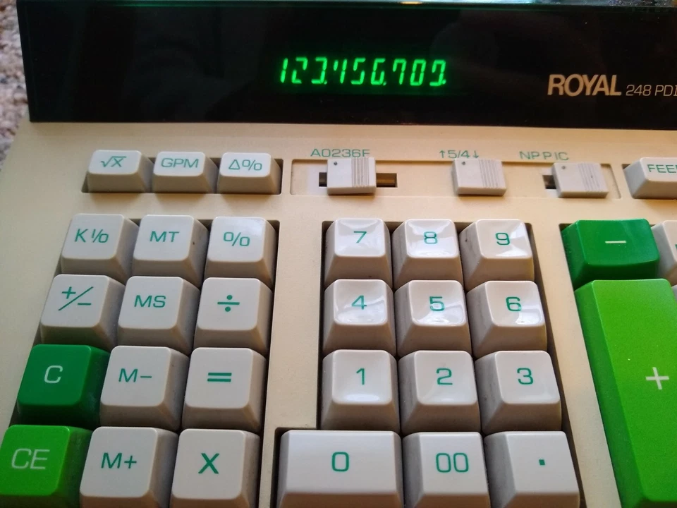 Royal 248PD II Electronic Calculator Adding Machine Print Display Vintage PARTS - Image 2 of 4