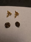 Vintage Angel Gold Tone Metal Lapel pinback 2 Hat Pins — photo 1