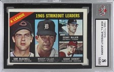 1966 Topps League Leaders Sam McDowell Mickey Lolich Denny McLain #226 KSA 8 t3w