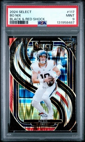 2024 PANINI SELECT BLACK & RED SHOCK #117 BO NIX PSA 9 RC 🏈 🔥
