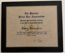 Jerry Koosman Collection: 1969 Mets World Champions Award of Excellence w/ LOP