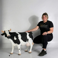 Small Holstein Cow Head Up Resin Statue Farm ...