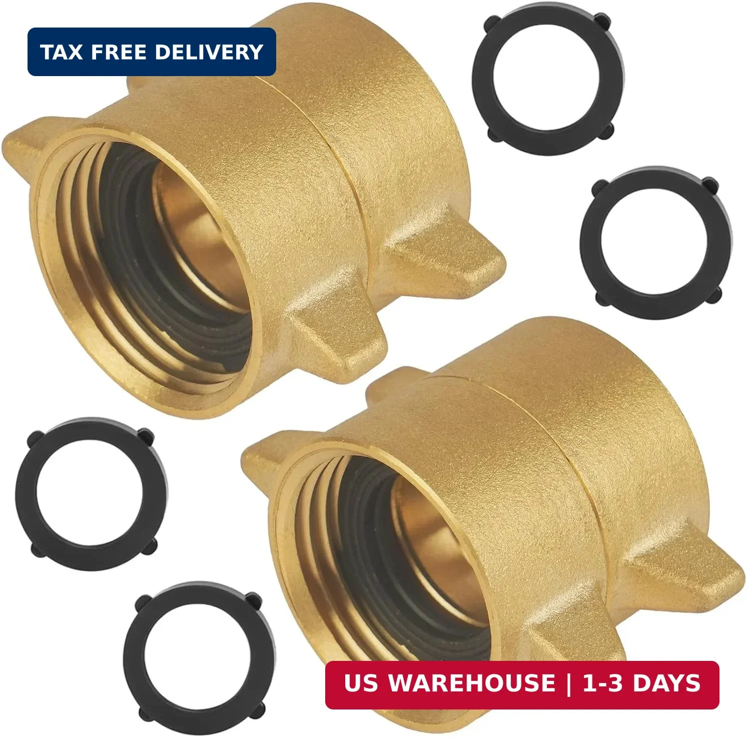 2 Pack Garden Hose Female to Female Hose Adapter with Dual Swivel