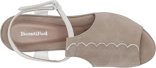 BeautiFeel Women's Jess Wedge Sandal Tahini Sude/White Size 40 EU image 5