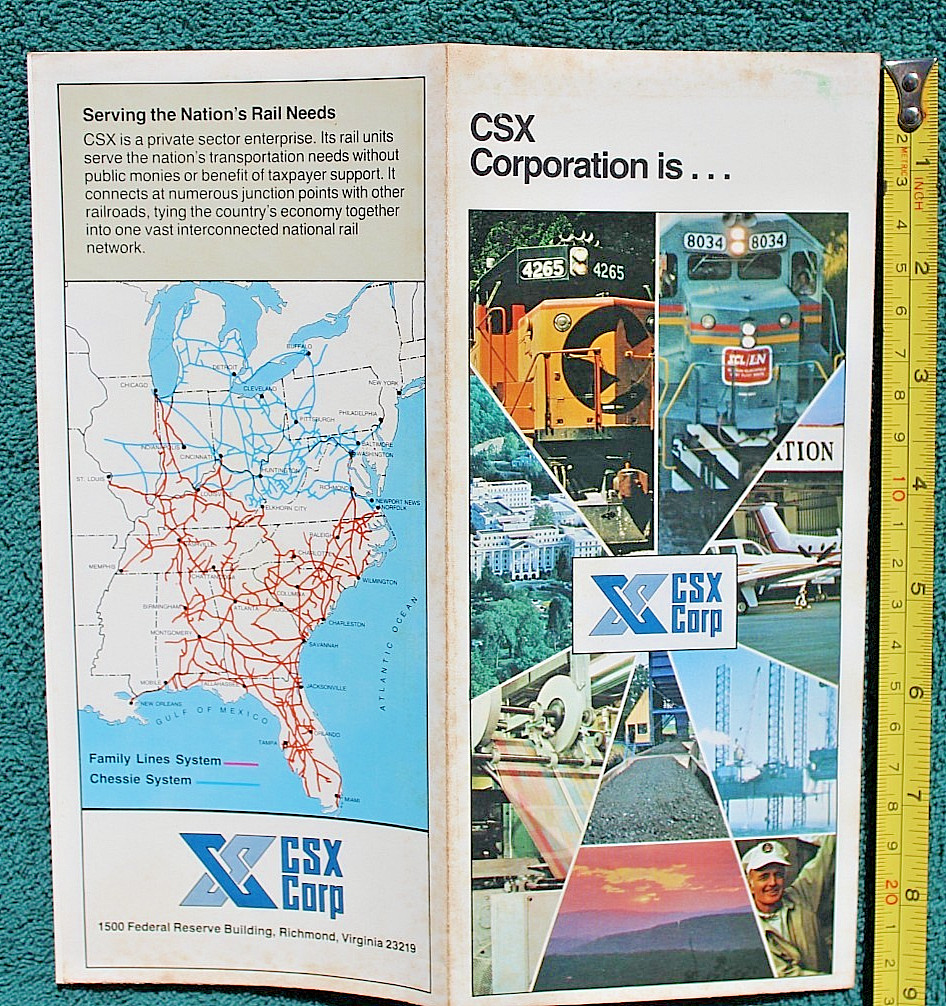 CSX Railroad Advertisement Chessie System Railway Southern North Eastern Train