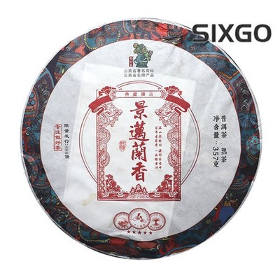 357g Yunnan Tea Tree King Pu'er Tea Ripe Tea 2019 Jingmai Lanxiang Qizi Cake Tea