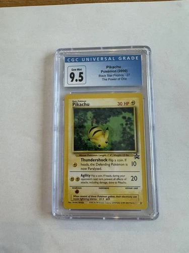 Pokemon 2000 Black Star Promo Pikachu 27 CGC 9.5 GEM MINT