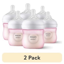  2 pack Philips Avent Natural Baby Bottle with Natural Response Nipple, Pink
