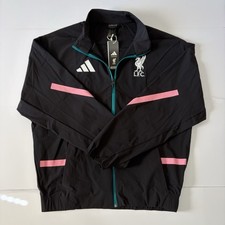 adidas Liverpool FC Anthem Jacket Black Teal Pink JZ0138 Mens Size M LFC NEW