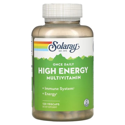 2 X Solaray, Once Daily High Energy Multivitamin, 120 VegCaps