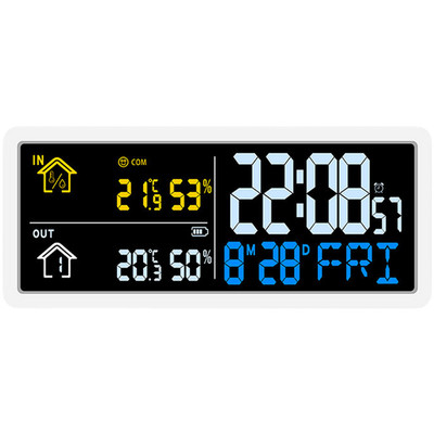 Digital Wall Clock with Temperature and Humidity Monitor for Indoor Outdoor Use