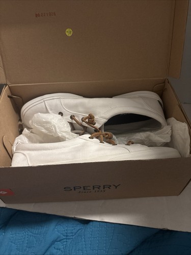 Sperry Top Sider Women's White Lace Up Sneakers STS86197 - Size 12 - Picture 7 of 9