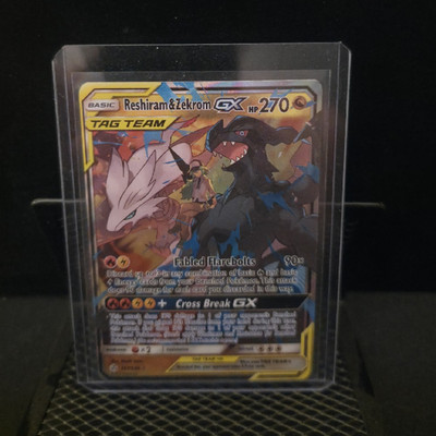 Pokemon Reshiram & Zekrom GX TAG TEAM 157/236 Cosmic Eclipse Holo Ultra Rare
