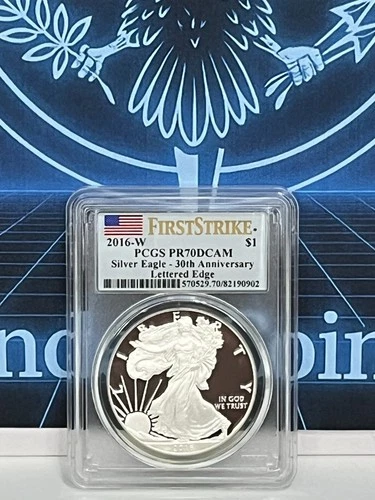 2016 W Lettered Edge Proof American Silver Eagle FIRST STRIKE PCGS PR 70 DCAM