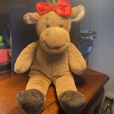 Build A Bear Holly Moose Plush Stuffed Animal Toy Girl Red Lips 16 BAB Brown