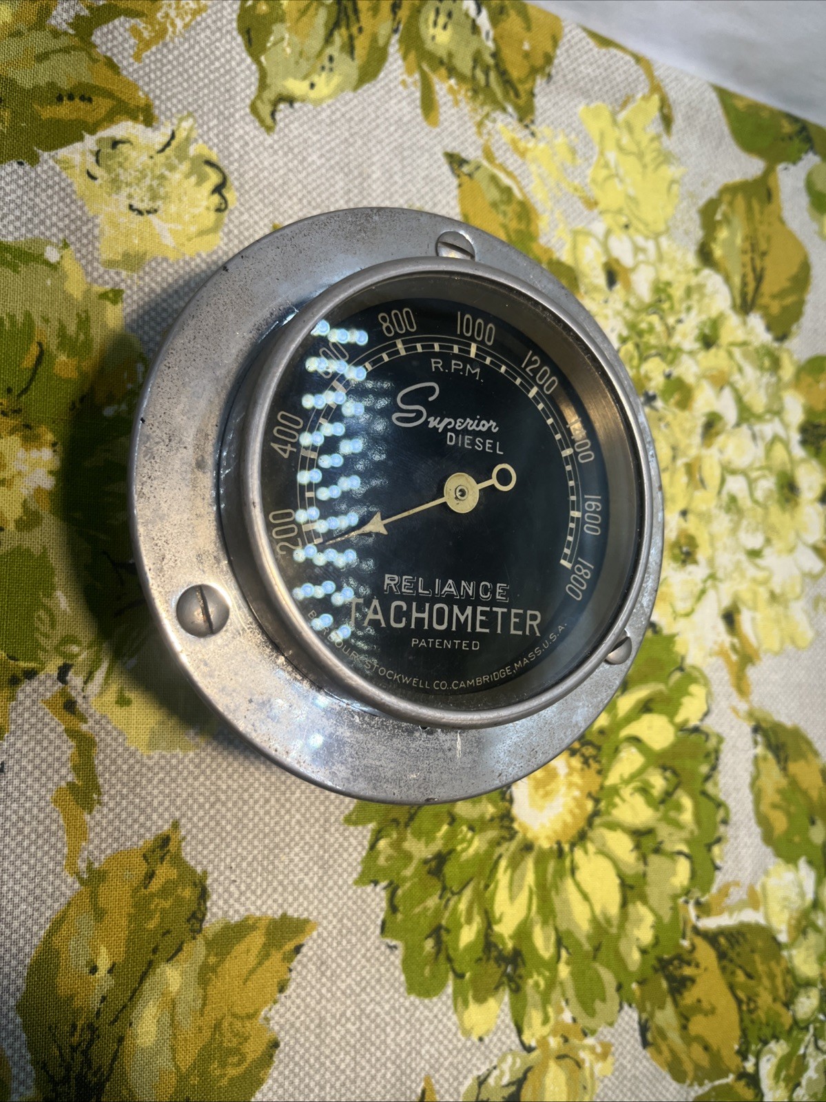 RELIANCE TACHOMETER BARBOUR STOCKWELL CO 1800RPM Superior Diesel OEM Vintage