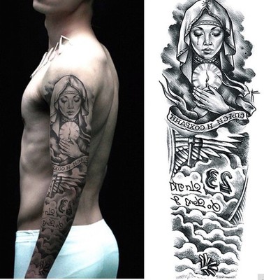 XXL Temporäres Tattoo RIESIG Einmal-Tattoo Wasserfest Full Arm
