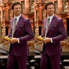 Formal Men's Suits Peak Lapel Wedding Groom Tuxedos Party Prom Wear Coat Pant