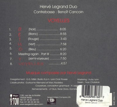 HERVÉ LEGRAND DUO/BENOÎT CANCOIN VOYELLES NEW CD