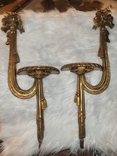 Hollywood Regency/Italian Florentine Giltwood Wall Sconce Pair, Beautiful!!