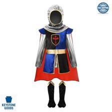 Kids Knight Costume 5 Piece Set with Detachable Cape Helmet Polyester Halloween