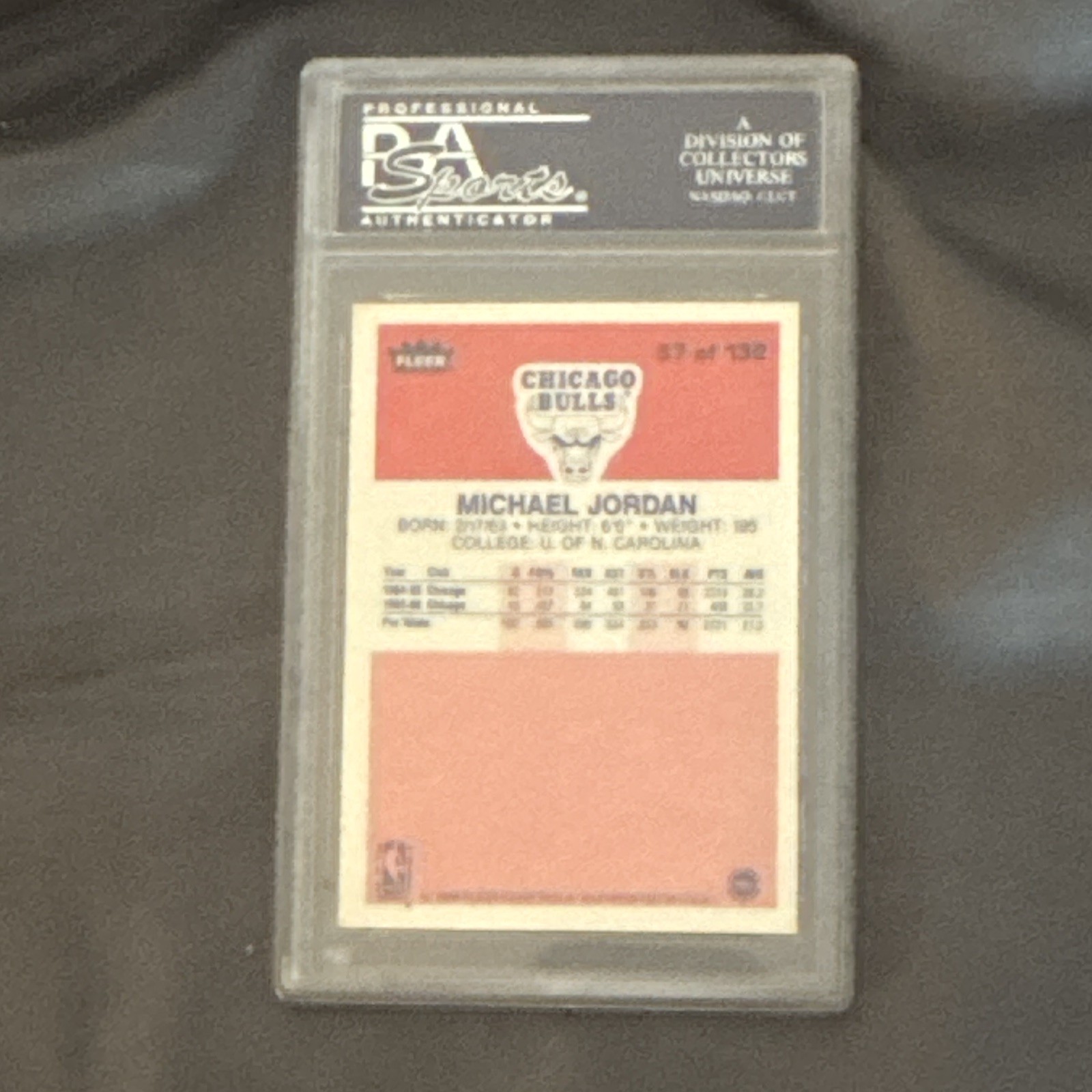 1986-87 Fleer Michael Jordan Rookie Card #57 Chicago Bulls PSA 4 Base Set view 2