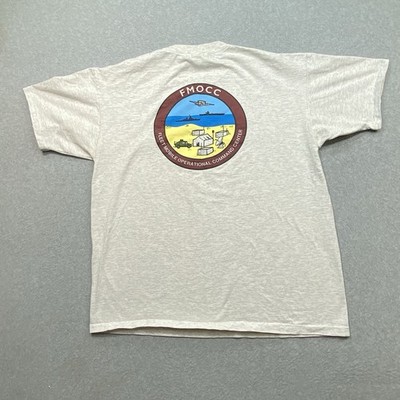 VTG Gray T-Shirt Mens Sz XL Pre-Shrunk Graphic Team FMOCC Made In USA Distressed