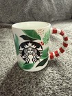 2019 Starbucks Christmas Holiday Holly Candy Cane Striped Handle Coffee Mug 12oz — photo 1